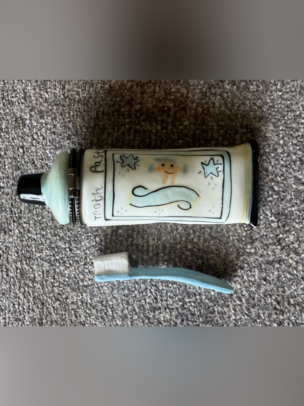 Porcelain Vintage Baby Toothpaste Trinket “Box”